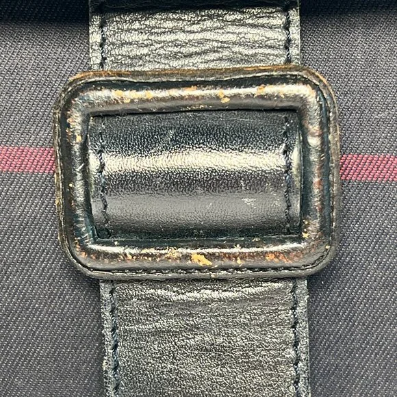 Vintage Burberry's Nova Check Messenger Bag Pre-1999 Plaid Crossbody Leather - Picture 6 of 7